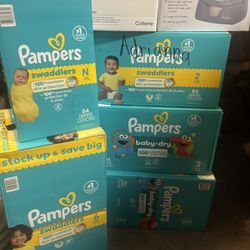 Pampers Size N, Size 2, Size 3, Size 6 Coterie Wipes , Wipe Warmer 