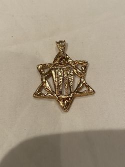 Vintage Brutalist Star Of David Pendant For Necklace Or Chain