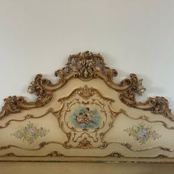 French Bedroom Set with Headboard and Side Tables