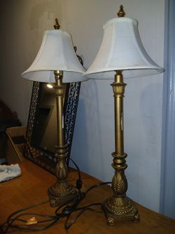 Set Of 2 Vintage Candlestick Lamps