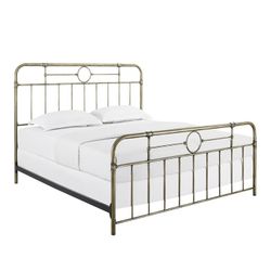 PRICE DROP - Walker Edison King Size Size Bed Headboard Footboard Bed Frame Bedroom, King, Bronze
