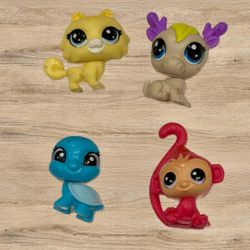 LITTLEST PET SHOP MINI PET FIGURES LOT OF 4 ANIMALS