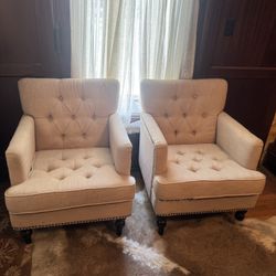 Vintage Cream Arm Chairs