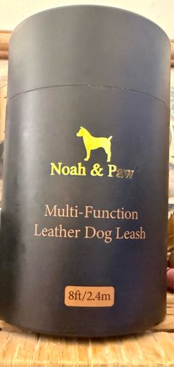 NEW Noah & Paw 8-Ft Leather Dog Leash — Tan/Camel