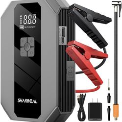 Jump Starter with Air Compressor, 4000A Peak 12V Battery Jump Starter with 150PSI Digital Tire Inflator, Up to 9L Gas & 8L Diesel Engines, Car Jumper 