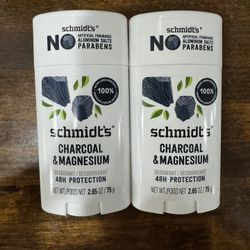 Schmidt's Aluminum-Free Vegan Deodorant Charcoal & Magnesium 2ct