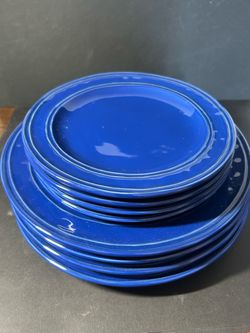 Pier 1 cobalt blue stoneware plates