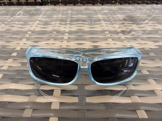 Sunglasses with Blue Frame and Dark Lenses