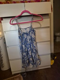 EXPRESSE- Blue Floral Spaghetti Strap Mini Dress