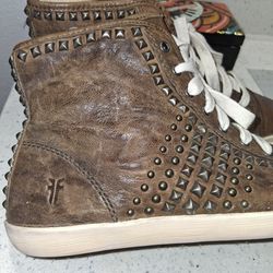 Frye Studded High Top Leather Sneakers