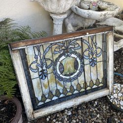Antique Stained Glass Window Architrctural Savage Shabby Chic Garden