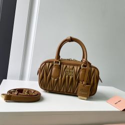 MIUMIU new bowling bag top imported lambskin