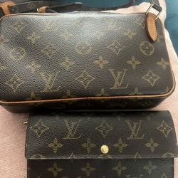 Authentic Louis Vuitton Crossbody/shoulder Purse And Wallet