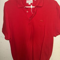 Lacoste Red On Red Polo Xl 