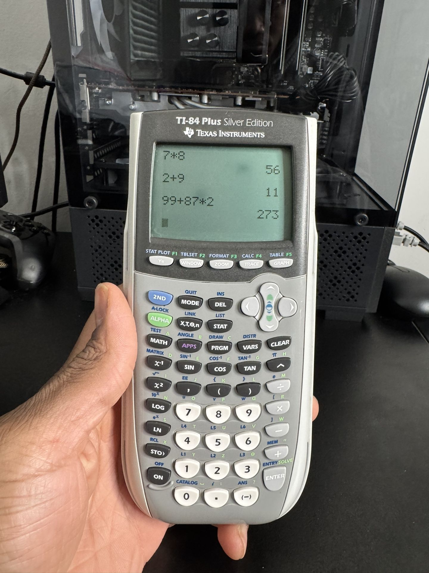 Texas Instruments TI-84 Plus Silver Edition Gray Graphing Calculator w/ Cover