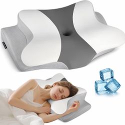 Cervical Neck Pillow for Pain Relief - Ergonomic Side Sleeper Pillow