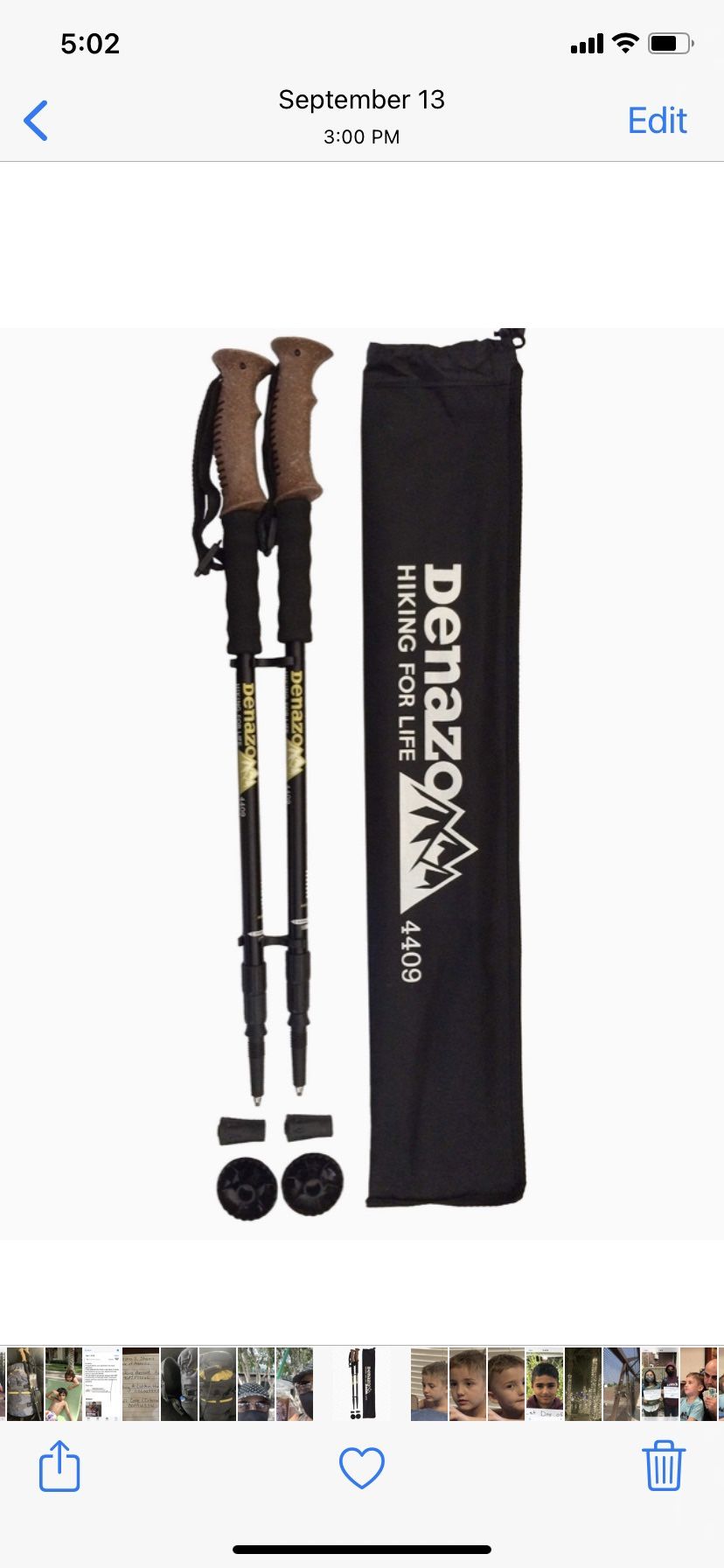 Denazo family packages of five backpacks and hiking poles