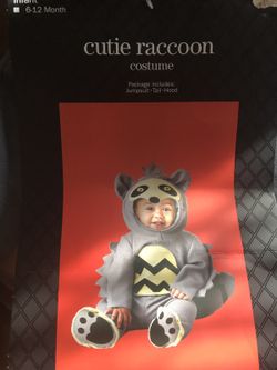 Infant Raccoon Halloween Costume. Size 6-12m. Brand New