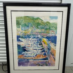 Harbor At Monaco" by LeRoy Neiman  signed serigraph  55"x46"