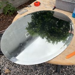 Vintage oval 1/4 inch thick mirror