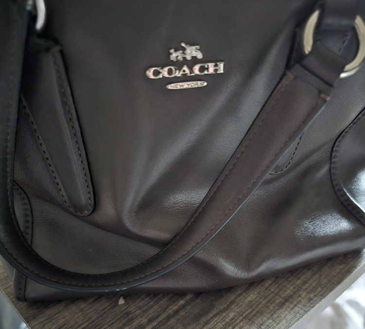 Brown medium to small coach purse