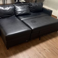 Black Leather Couch 200$ 