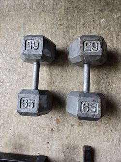 65lb Metal Hex Dumbbells