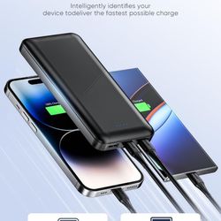 Fast Portable-Charger-Power-Bank - 1 Pack 15000 mAh Dual USB Power Bank Output 5V3.1A Fast Charging Portable Charger Compatible with Smartphones and A
