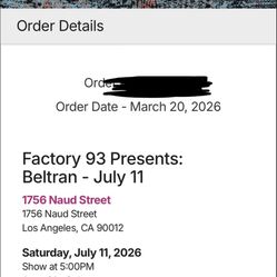  2 Beltran Tickets 