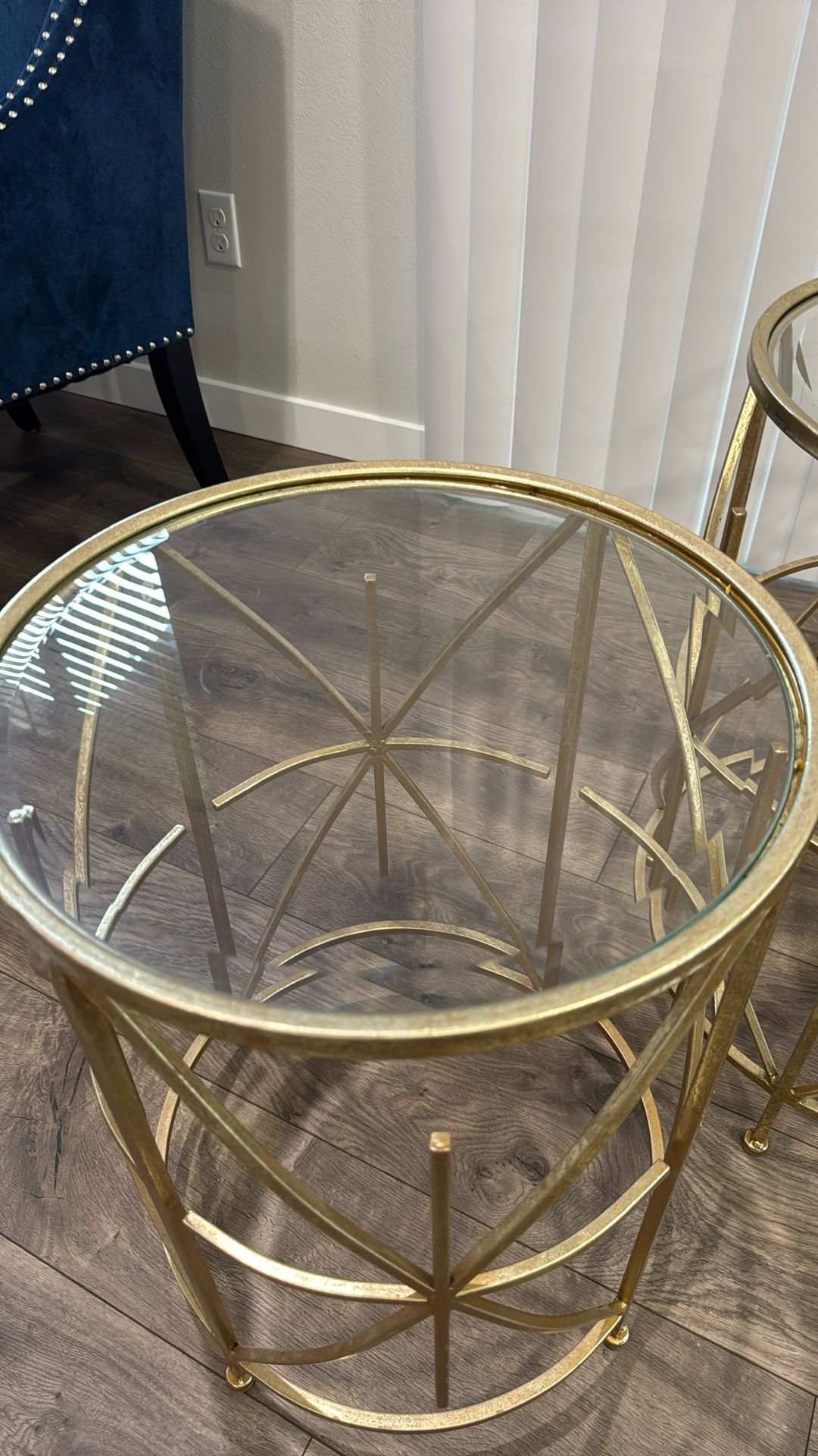 Two Golden Side Tables