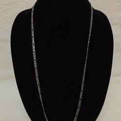 .925 Silver 28” Figaro Link Chain 