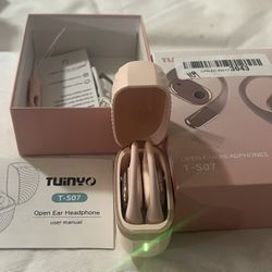 TUINYO Open Ear Headphones, True Wireless Earbuds with Bluetooth V5.4，Fast Charging,35Hrs Playtime, Waterproof