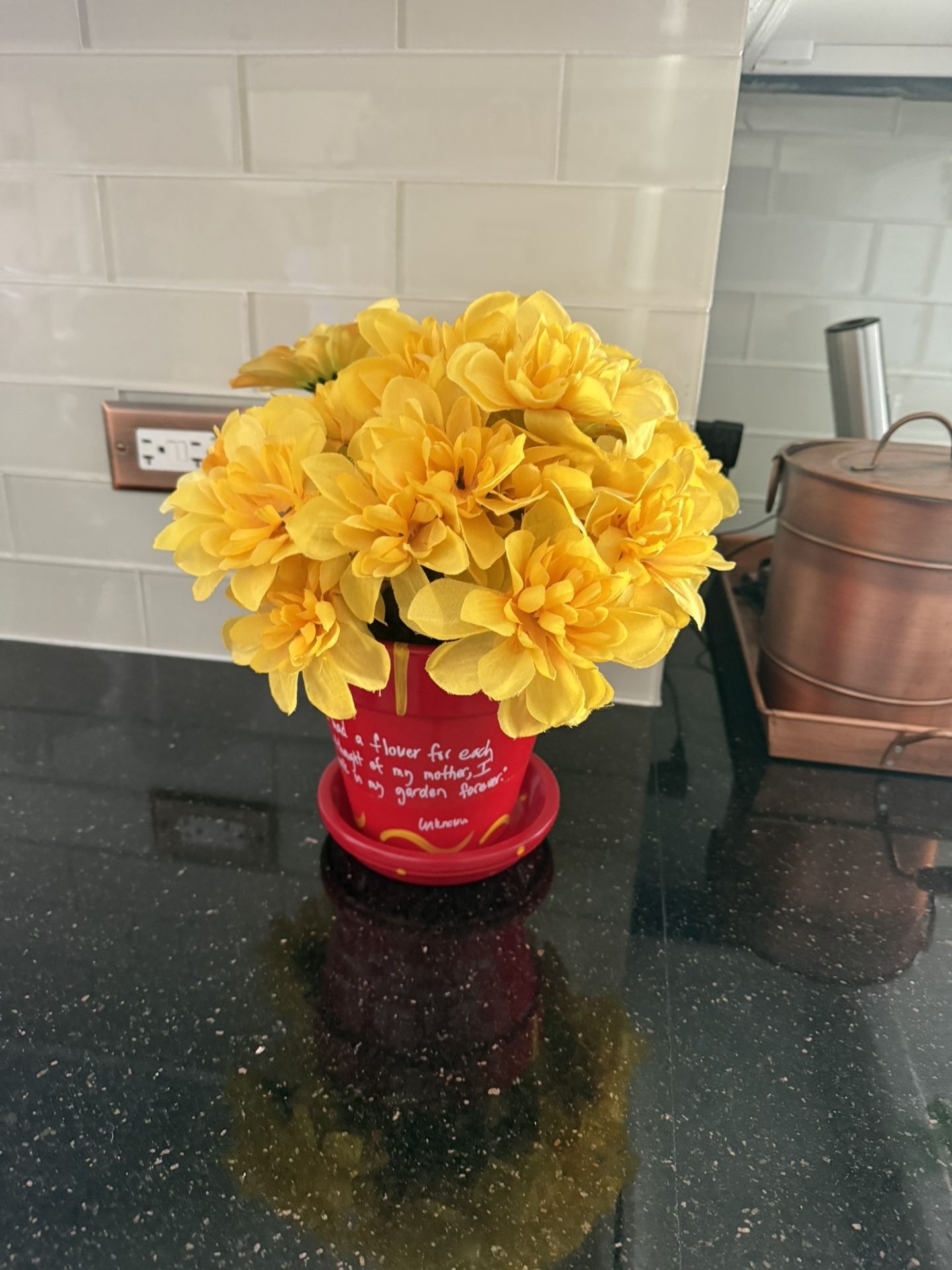 Fake Flowers With Nice Pot
