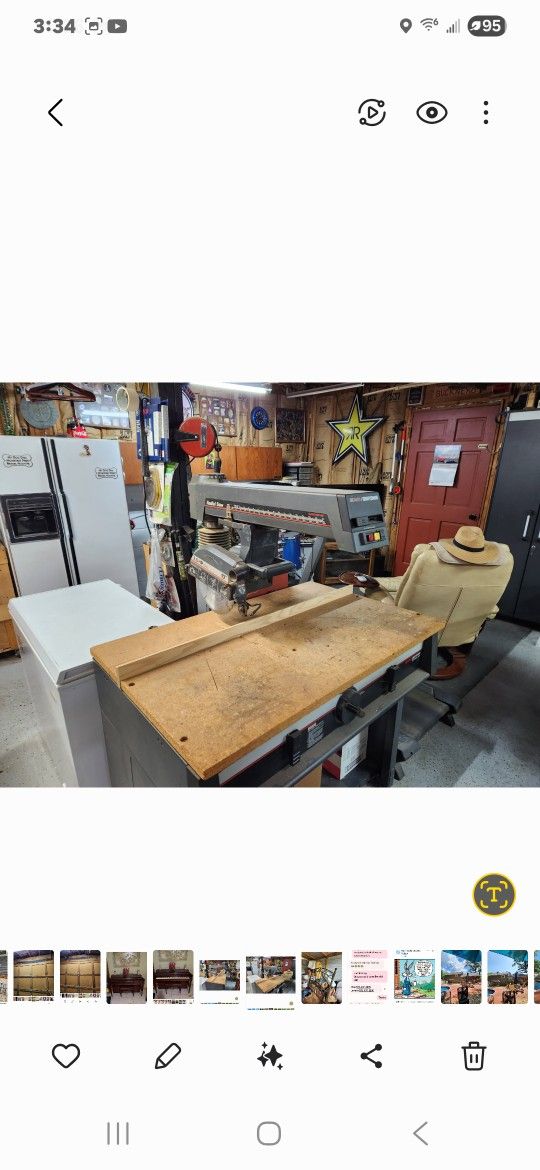 Craftsman Radial Arm Saw With 44" Cabinet 