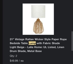 Brand New In Box Rattan Lamp
