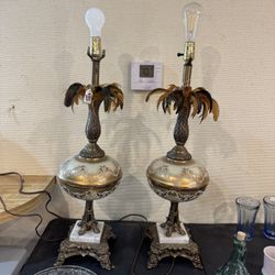 Antique 1960’s Hollywood regency lamps 