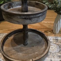 Wooden Tiered Tray