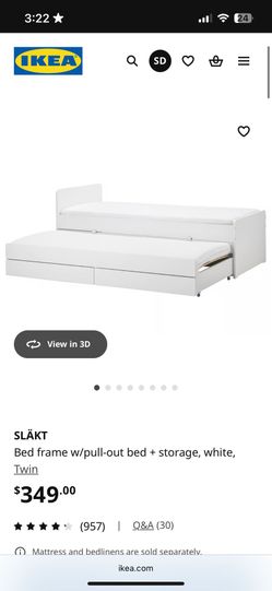 IKEA SLAKT  Bed With Pull Out Bed And Storage ( Includes Mattresses)