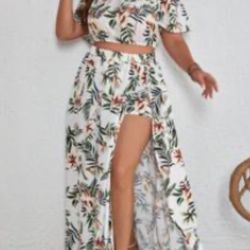 White Floral Two Piece 