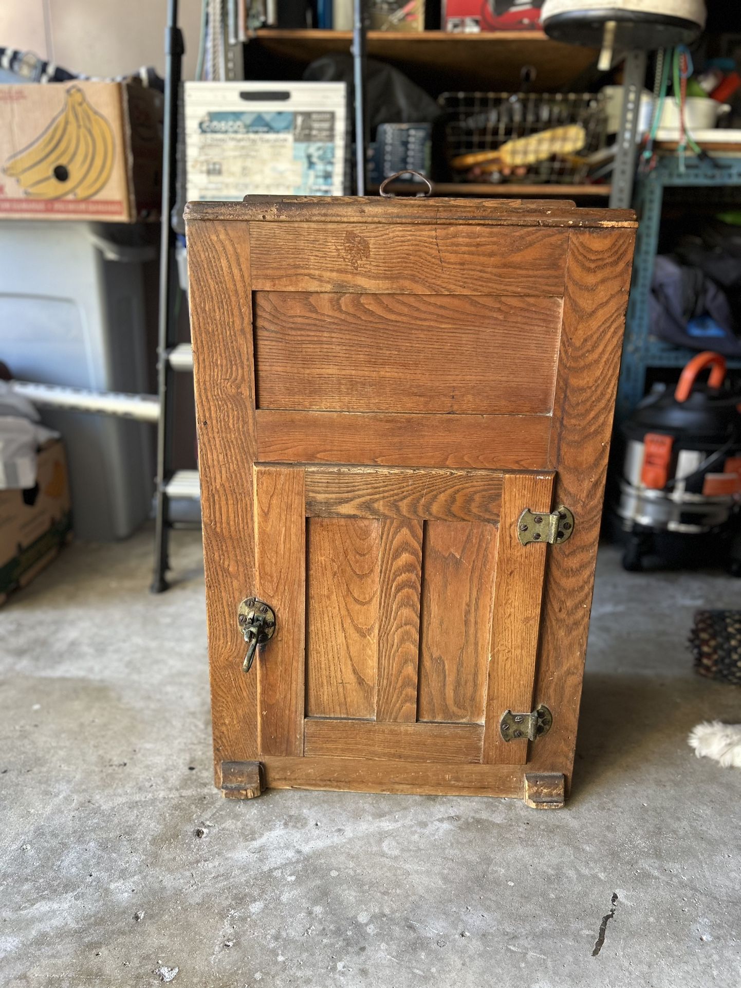 Antique Oak Ice Box Fridge Chest