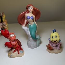 Vintage Little Mermaid Disney Ceramic Figurines 