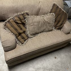 Comfy Brown Couch & Oversized Chair