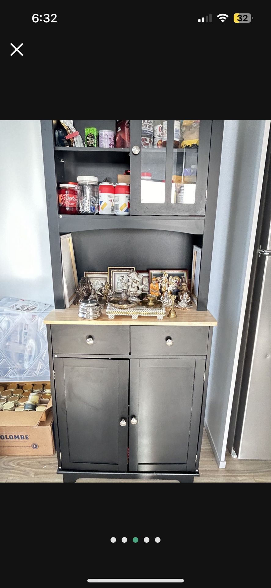 Kitchen Buffet /Pantry Cabinet With Shelves Drawers And Microwave Stand