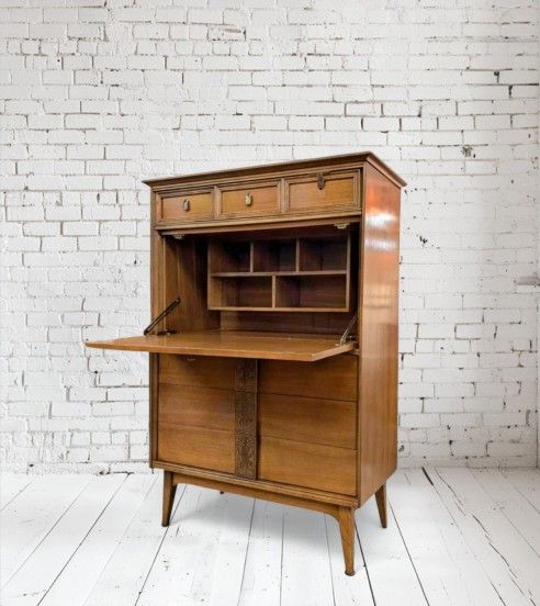 Mid Century Secretary Dresser Desk