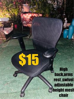 $15 Mesh High Back,Adjustable height,aerm rest Swivel Task Office/desk chair