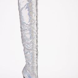 Silver sequence thigh high boots!!