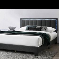 Queen Grey Led Plain With Ortho Matres!