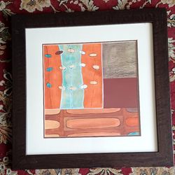 Beautiful Pair Of Solid Wood Frame Art 