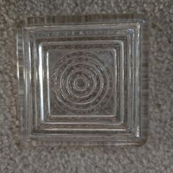 Vintage Depression Glass Square Refrigerator Dish Replacement Lid Only