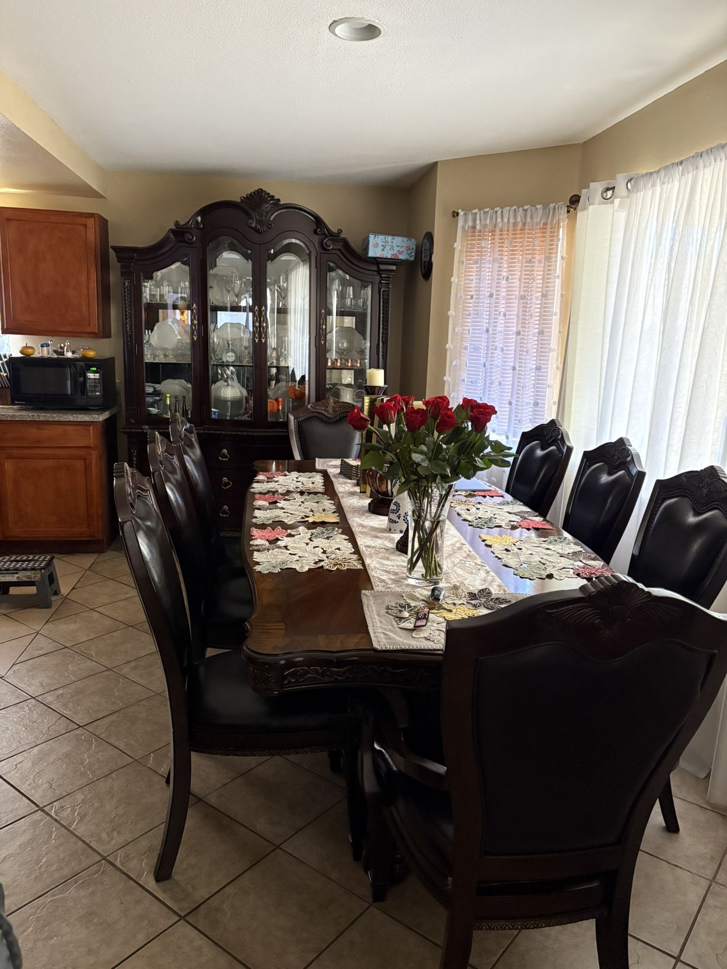 dining table set with china cabinet